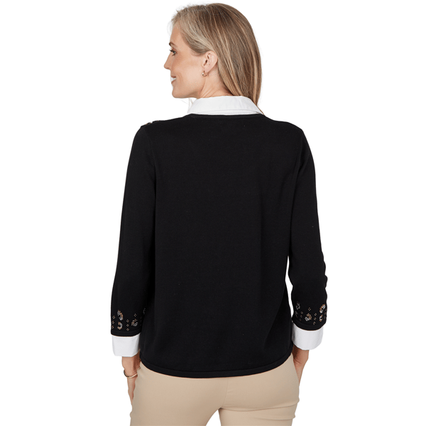 Womens Alfred Dunner Cityscape Embellished Two in One Sweater alternate view