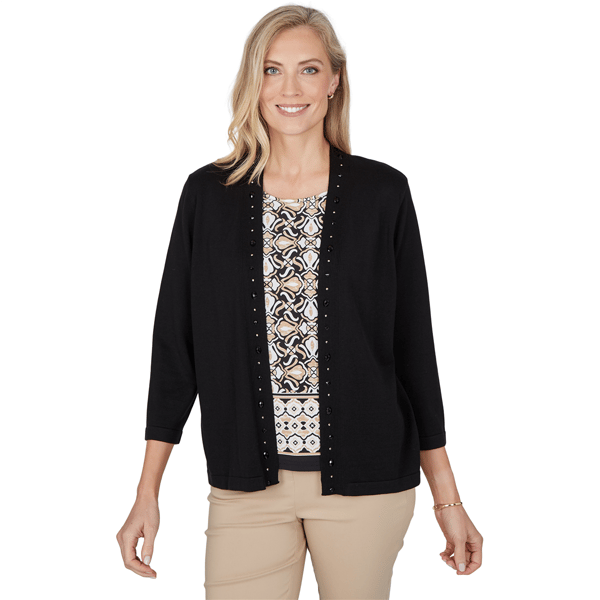 Womens Alfred Dunner Cityscape Medallion Two in One Sweater