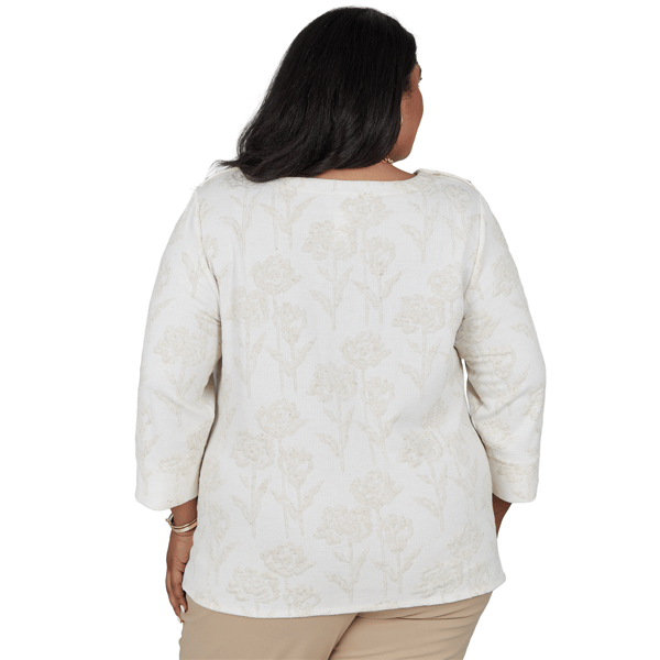 Plus Size Alfred Dunner Cityscape 3/4 Sleeve Floral Blouse alternate view