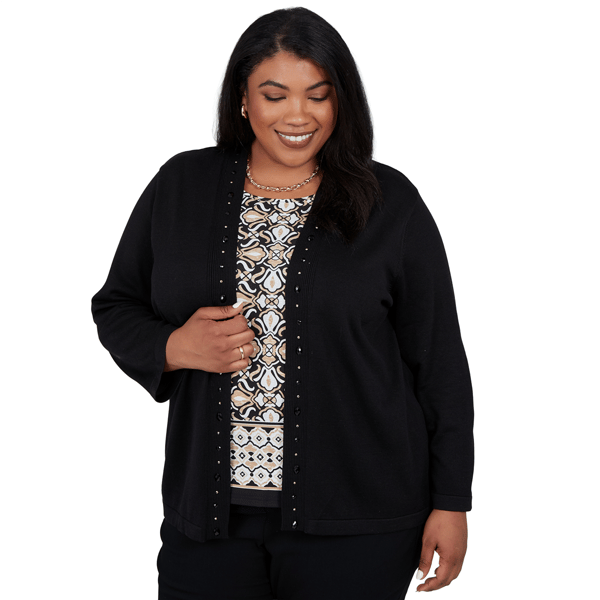 Plus Size Alfred Dunner Cityscape Medallion Two in One Sweater