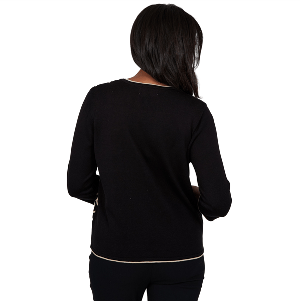 Petite Alfred Dunner Cityscape 3/4 Sleeve Geometric Sweater alternate view