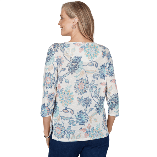 Womens Alfred Dunner Ann Arbor 3/4 Sleeve Floral Blouse alternate view