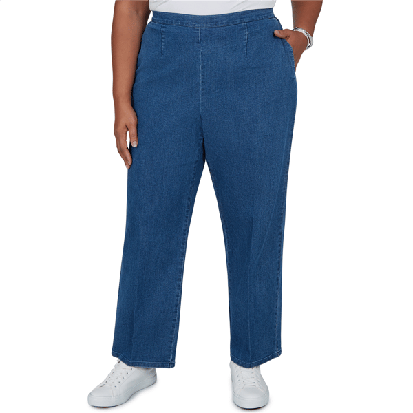 Plus Size Alfred Dunner Ann Arbor Pull On Jeans - Short Length