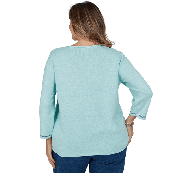 Plus Size Alfred Dunner Ann Arbor Floral Heart Sweater alternate view