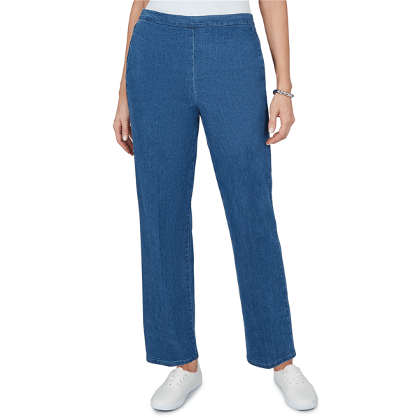 Petite Alfred Dunner Ann Arbor Pull On Jeans - Short Length