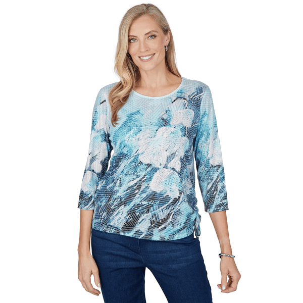 Petite Alfred Dunner Ann Arbor Abstract Watercolor Blouse