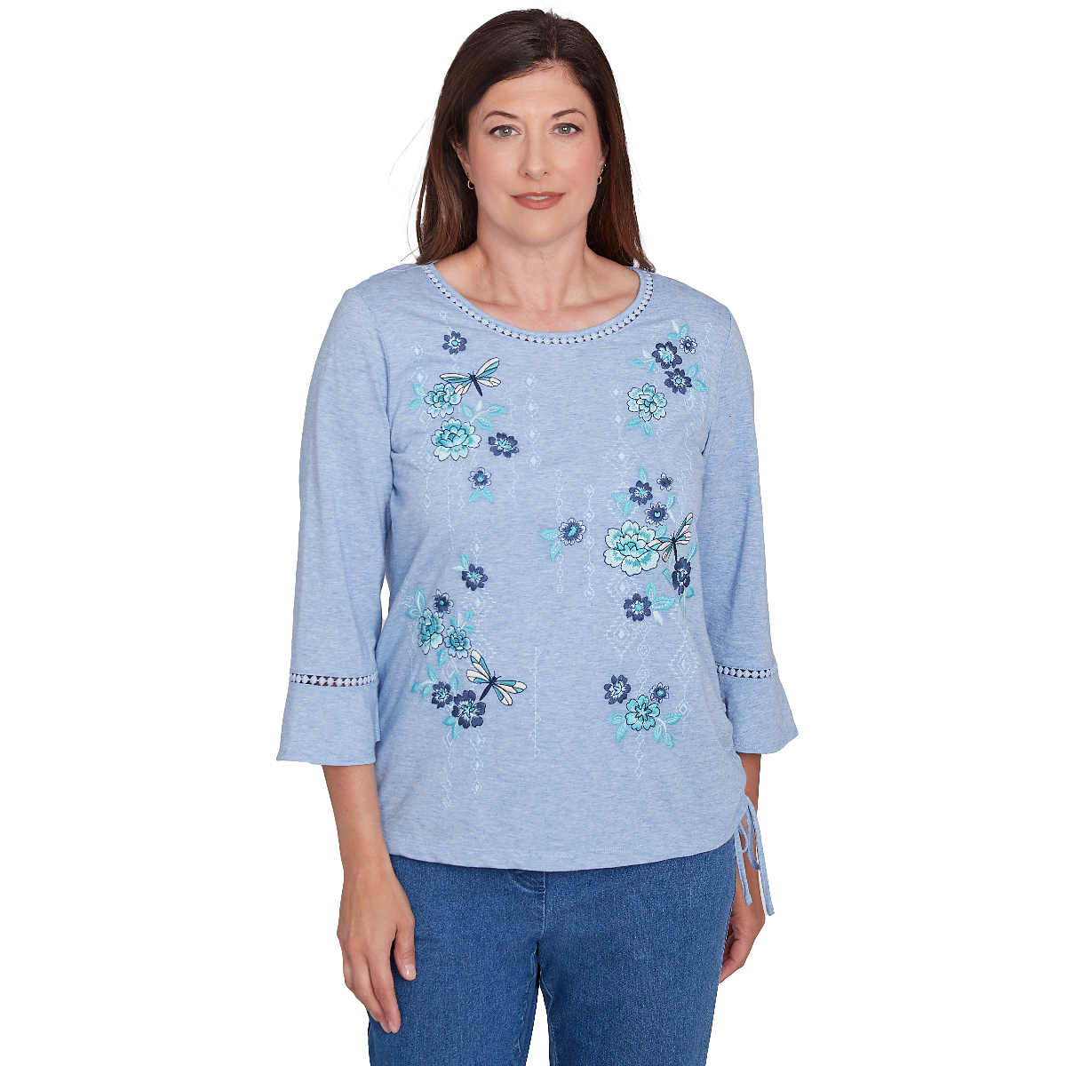 Womens Alfred Dunner Lake Victoria Floral Butterfly Blouse