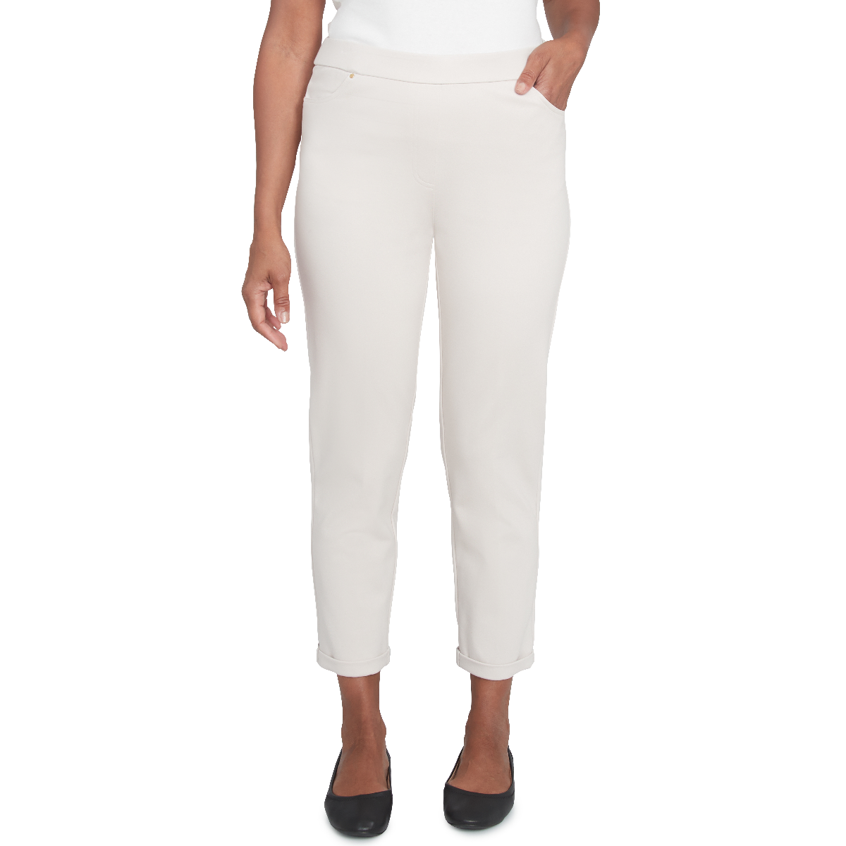 Womens Alfred Dunner Romancing The Stone Cuffed Ankle Pants