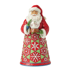 Jim Shore Heartwood Creek Santa Holding Mini Globe Figurine