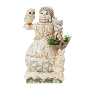 Jim Shore Heartwood Creek White Woodland Snowman Figurine