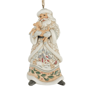 Jim Shore Heartwood Creek Santa with Fawn Christmas Ornament