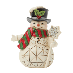 Jim Shore Heartwood Creek Snowman Snowflake Staff Mini Figurine