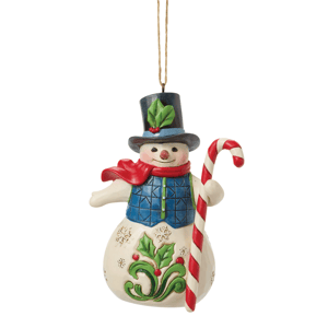 Jim Shore Heartwood Creek Snowman Candy Cane Christmas Ornament
