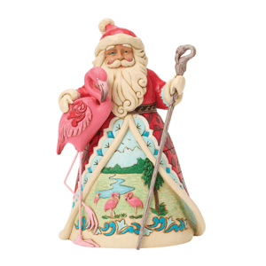 Jim Shore Heartwood Creek Santa with Flamingo Figurine