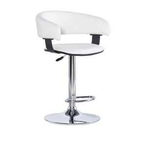 Linon Home Decor Devan Faux Leather Barrel Adjustable Barstool