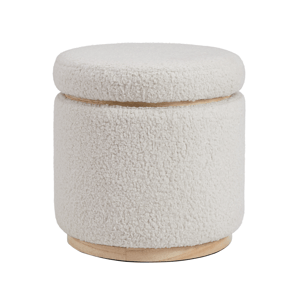 Linon Home Decor Blanche Storage Natural Sherpa Ottoman