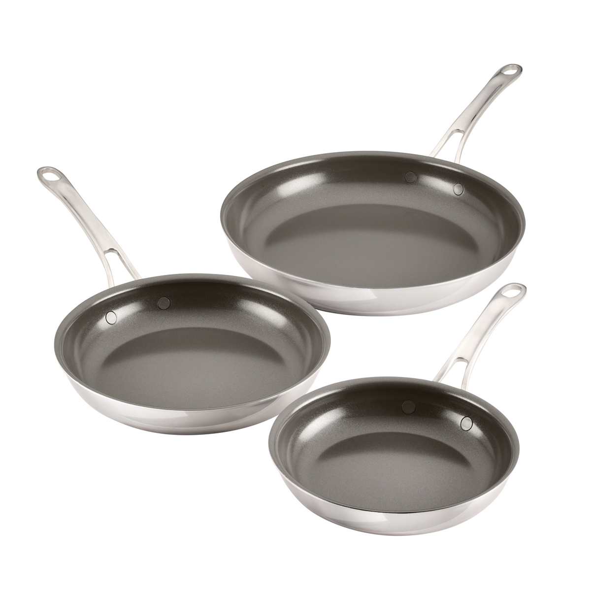 Anolon Everlast Stainless Steel Ceramic 3-pc. Frying Pan Set, One Size, Stainless Steel