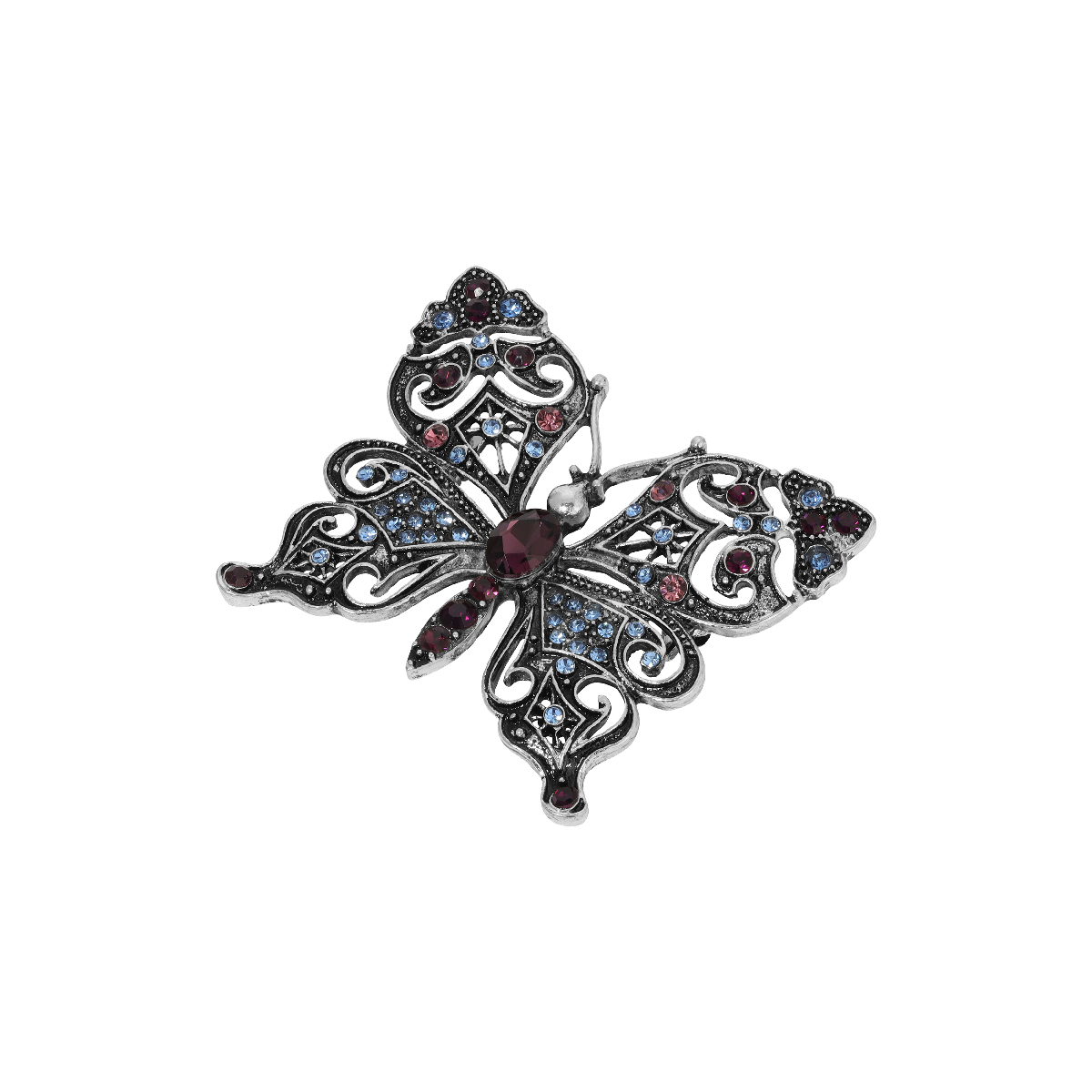 1928 Multi-Color Crystal Butterfly Brooch