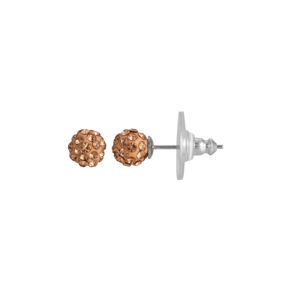 1928 Beige Pave 6mm Stud Earrings