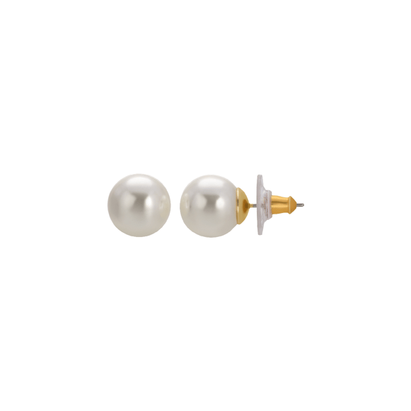 1928 12mm Faux Pearl Button Stud Earrings