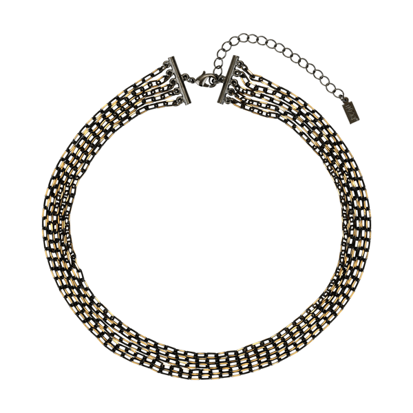1928 Two-Tone 5-Strand Multi Chain Necklace