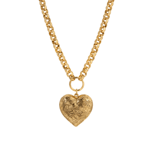 1928 14kt. Gold-Tone Scrollwork Heart Locket