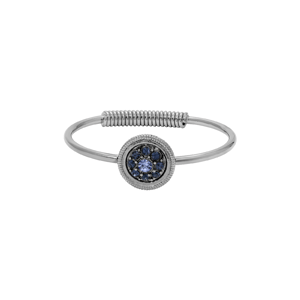 1928 Round Blue Crystal Wire Bangle Bracelet