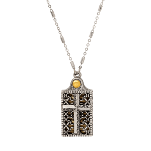 Symbols of Faith 'Hear Oh Lord' Prayer Cross Locket Necklace