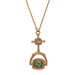 Symbols of Faith 14kt. Gold-Dipped Cross Multi-Stone Necklace