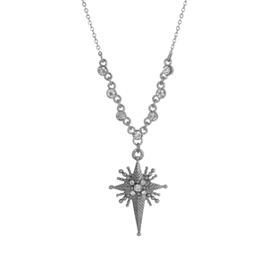 Symbols of Faith Silver-Tone Star of Bethlehem Necklace