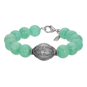 Symbols of Faith Semi-Precious Bead Prayer Bracelet - Green