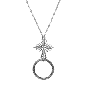Symbols of Faith Cross Magnifying Glass Necklace