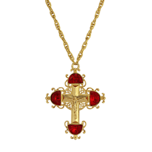 Symbols of Faith Gold Cross Color Crystal Necklace