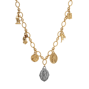 Symbols of Faith Gold-Tone Multi-Charm Faith Necklace