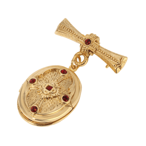 Symbols of Faith Gold-Tone Cross Locket Pin
