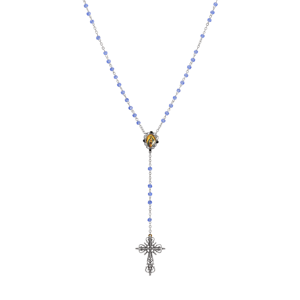 Symbols of Faith Filigree Cross Lady of Gualalupe Beaded Rosary