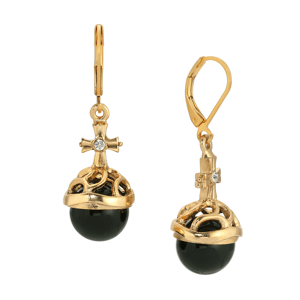 Symbols of Faith 14kt. Gold-Dipped Globus Cruciger Earrings