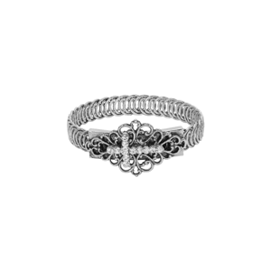 Symbols of Faith Silver-Tone Clear Stone Cross Bracelet