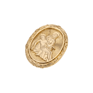 Symbols of Faith Gold-Tone Jesus & Mary Spiritual Etched Pin