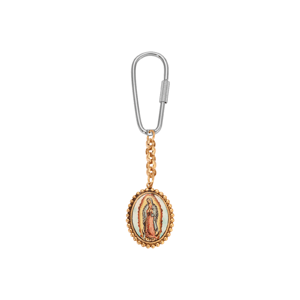 Symbols of Faith Gold-Tone Oval Spiritual Decal Key Chain