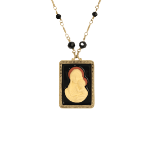Symbols of Faith 14kt. Gold Dipped Mary & Child Cameo Necklace