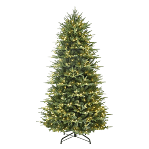 Puleo International 6.5ft. Pre-Lit Fraser Fir Slim Christmas Tree