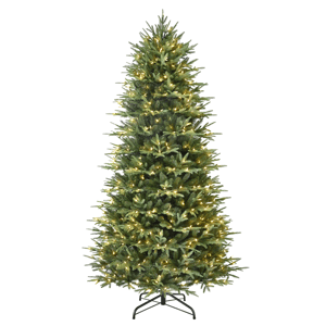 Puleo International 7.5ft. Pre-Lit Fraser Fir Slim Christmas Tree