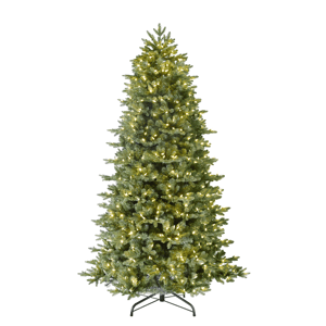 Puleo International 6.5ft. Pre-Lit Slim Noble Fir Christmas Tree