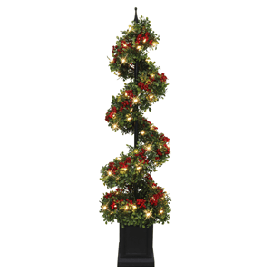 Puleo International 4ft. Pre-Lit Potted Swirl Christmas Tree