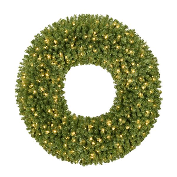 Puleo International 60in. Pre-Lit Warm White Utah Spruce Wreath