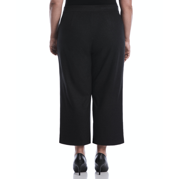 Plus Size Rafaella(R) Button Tab Cropped Wide Leg Ponte Pants alternate view