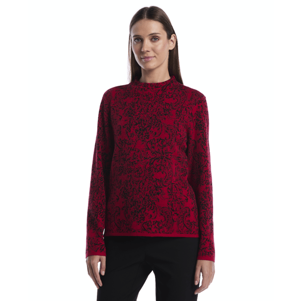 Petite Rafaella(R) Floral Paisley Mock Neck Sweater