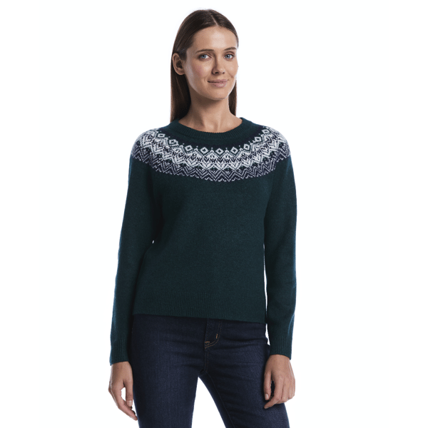 Petite Rafaella(R) Long Sleeve Fair Isle Crew Neck Sweater