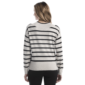 Womens Rafaella(R) Long Sleeve V-Neck Stripe Sweater alternate view